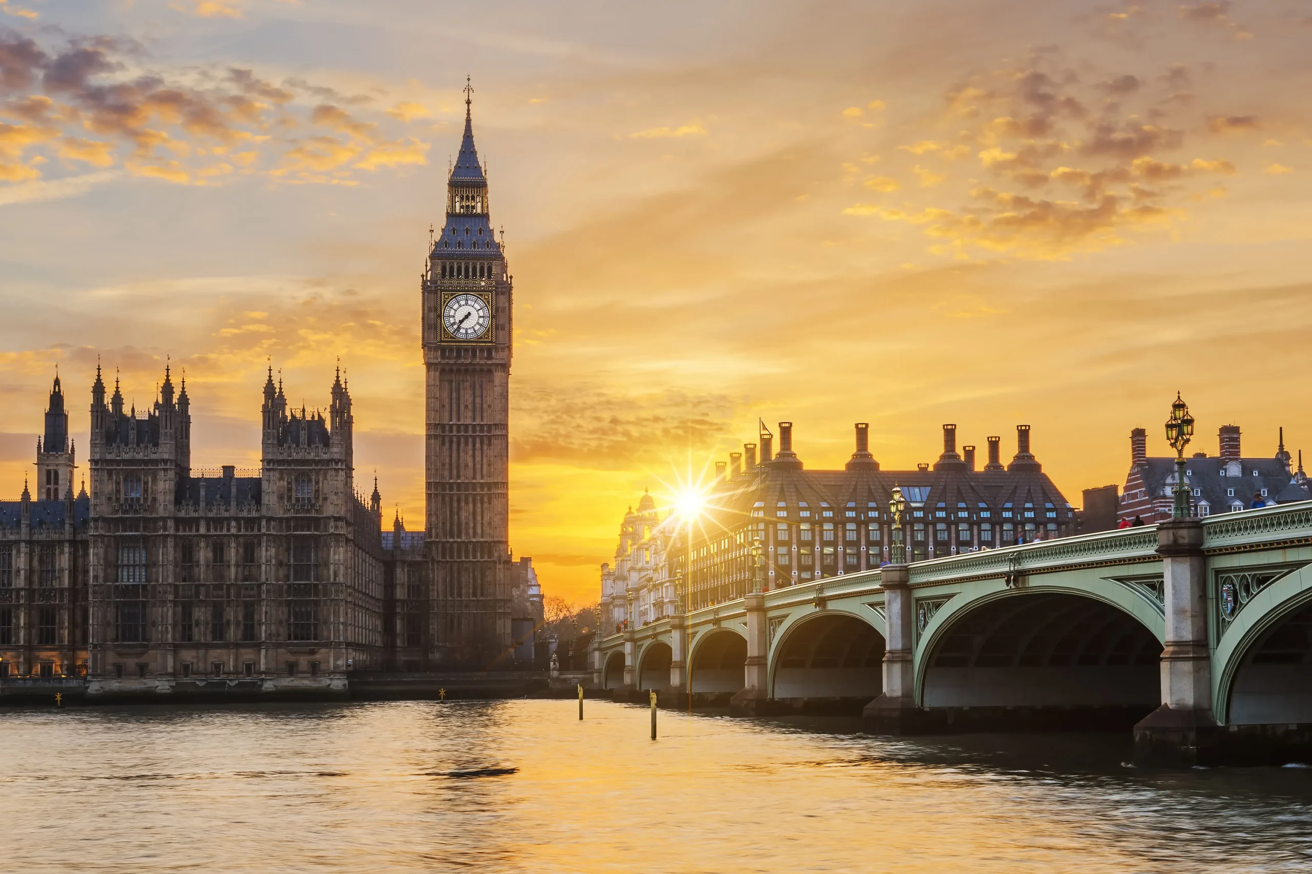 Home big ben westminster bridge sunset london uk